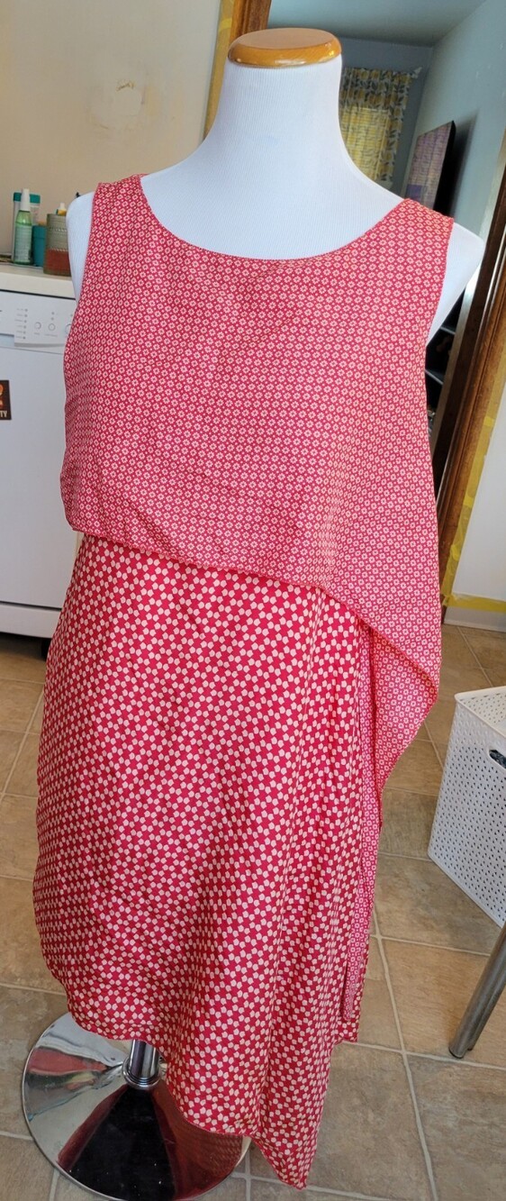 Leon Max Red Silk Dress